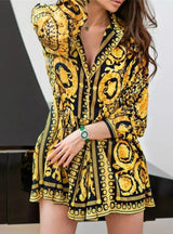 Spring Loose Long Sleeve Party A-Line Dress