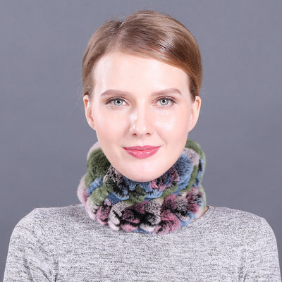 Rex Fur Scarf New Elastic Braided Fur Collar