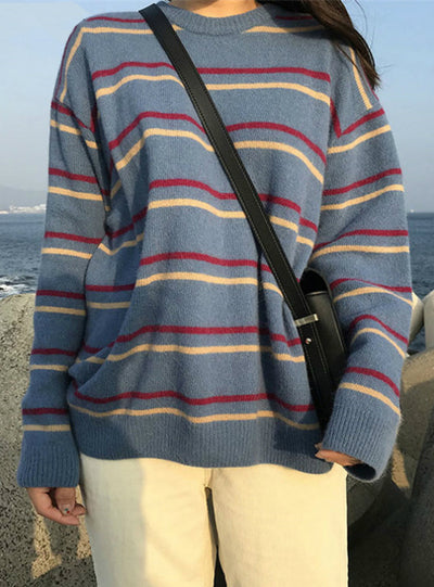 Autumn O-Neck Sweaters Chic Daily Tops