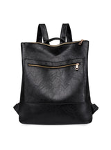 Vertical Zipper Soft-faced Messenger Backpack Bag