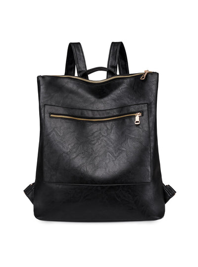 Vertical Zipper Soft-faced Messenger Backpack Bag