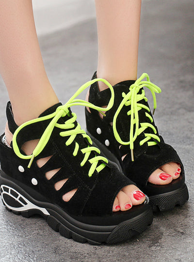 Fashion Hollow Wedges Gladiator Sandals Women High Heel