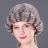 Mink Fur Ladies Keep Warm Hats