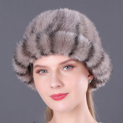 Mink Fur Ladies Keep Warm Hats