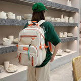 Students Nylon Contrast Color Backpack