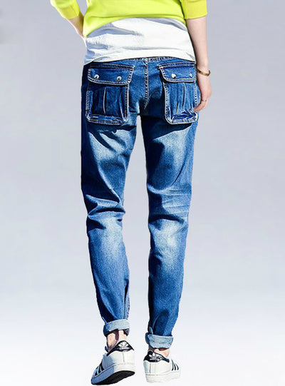 Sexy Hip Boyfriend Dark Blue Pencil Pants 