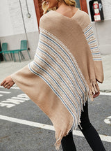 Women Colored Fringe Cloak
