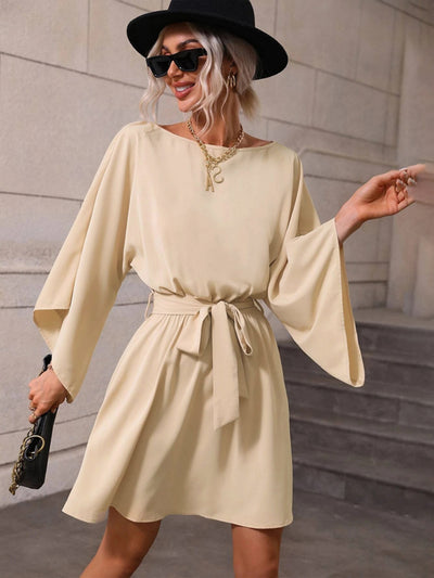 Round Neck Pullover Long Sleeve Dress