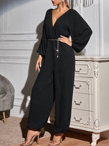 Sexy V-neck Backless Long-sleeved Jumpsuit