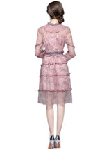 Heavy-duty Beaded Mesh Lace Stitching Dress