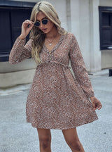 Leopard Print Wooden Ear Dress