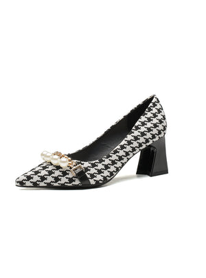 Houndstooth Pointed Shallow Heels