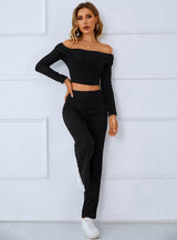 Two-piece Casual Long-sleeved Top+Pant