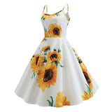 Summer Sling Sunflower Print Dress