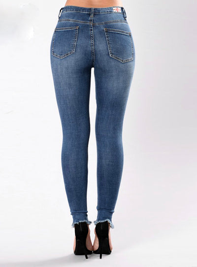 Stretch Pencil Female Bottom Elastic Denim 
