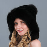 Women's Rex Fur Hats Winter Ear Hats
