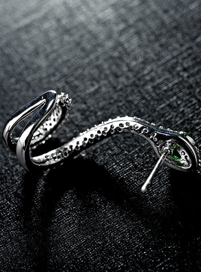 Snakehead 925 Sterling Silver Needle Zircon Earrings 