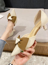 Bow Shallow Pointed High Heels