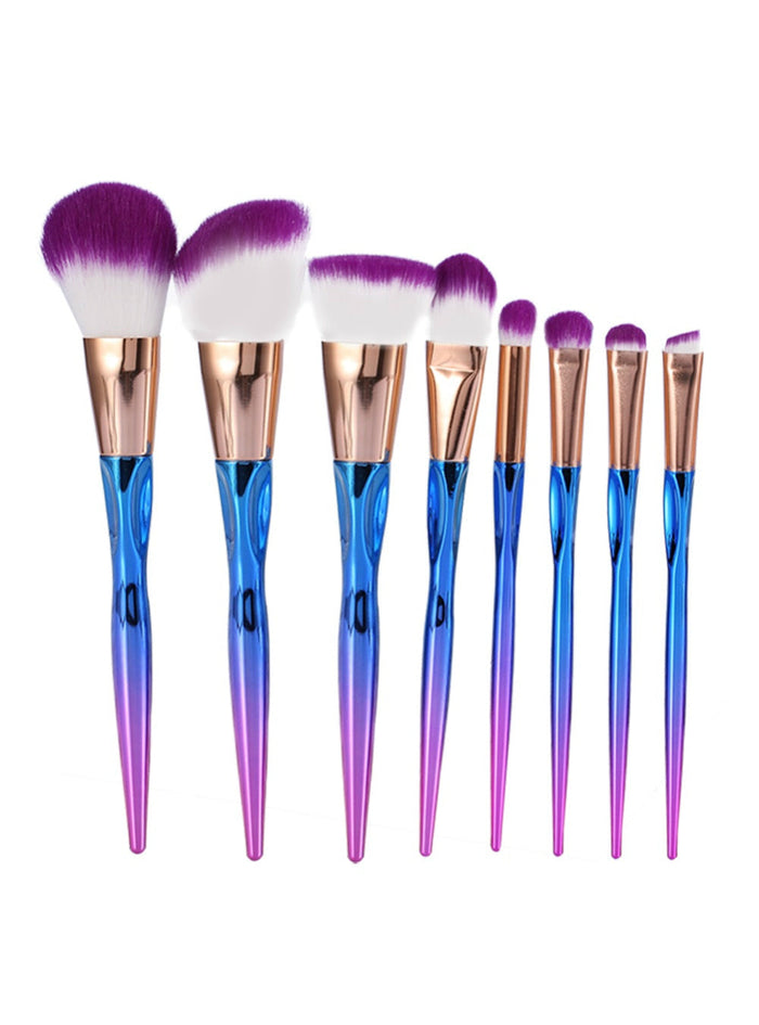 8pcs Metal Makeup Brushes Set Cosmetic Face Foundation