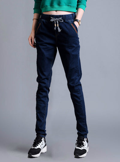 Women Boyfriend Jeans Woman Brand Dark Blue Jean