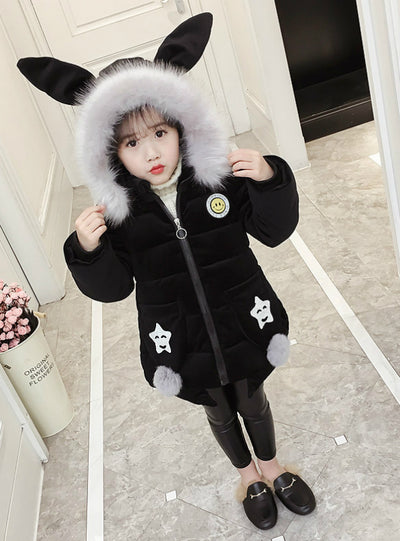 Velvet Padded Cotton-Padded Jacket For Children