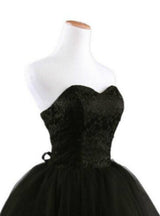 Black Sweetheart Tulle Knee Length Dress