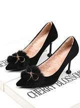 Fine Single Shoes Suede Pointed Tip Shoes