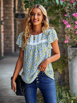 Loose Casual Floral Short Sleeve Shirt