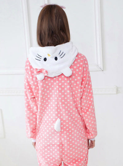Dot Cat Costume Pajamas Sleepwear Onesie 