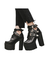 Women Soft Leather Ankle Boots Ultra High Heels