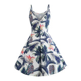 Straps Print Sleeveless Vintage Dress