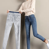 Winter Thick Plus Velvet Women High Waist Skinny Jeans