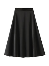Medium Length Satin Silk Skirt