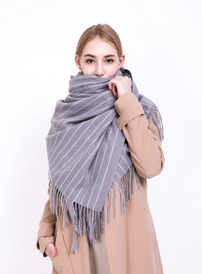 Plaid Scarf Women's Neck Thickened Shawl