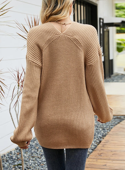 Leisure V-striped Pullover Sweater