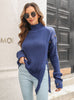 Loose Long-sleeved Turtleneck Buttons Sweater