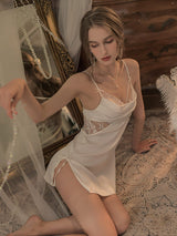 Split Lace Nightdress Pajamas