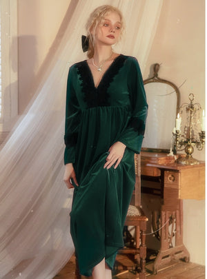 Velvet Long Sexy Pajamas Women's Home Clothes