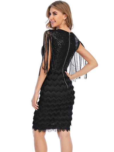 Sexy Fringed Sequined Dress