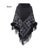 Bead Tassel Hem Cape Shawl