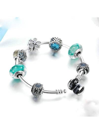 925 Sterling Silver Daisy Tropical Flamingo Bracelets