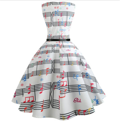 Musical Note Vintage Dress