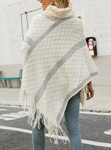 Women's Cape Fur Collar Tassel Coat