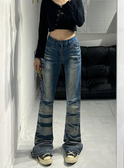 Women Retro-waist Jeans Micro Pants