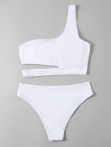 Women One-shoulder Split Bikini