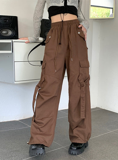 Tie-up High Waist Frock Trousers Pant