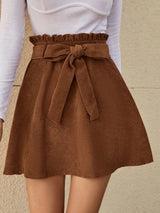 Casual Corduroy High Waist Skirt
