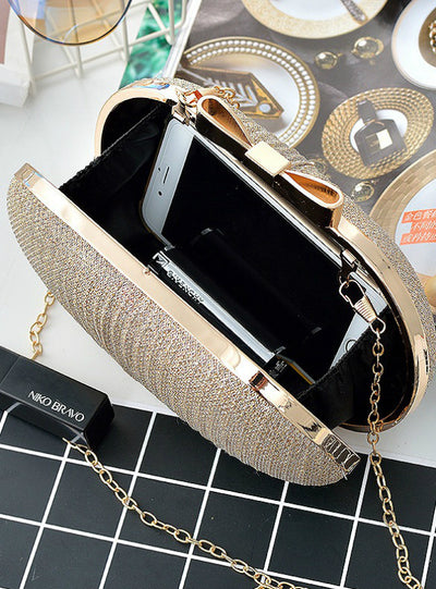 Golden Evening Clutch Bag Women Bags Wedding Shiny