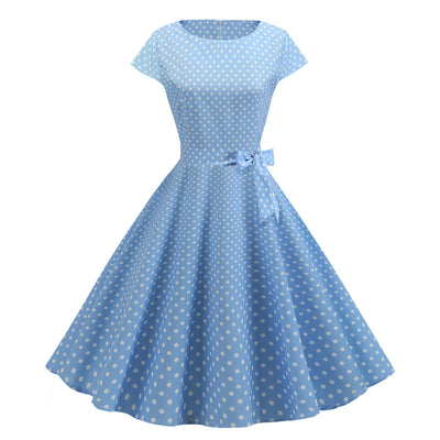 Summer Retro Cap Sleeve Dress