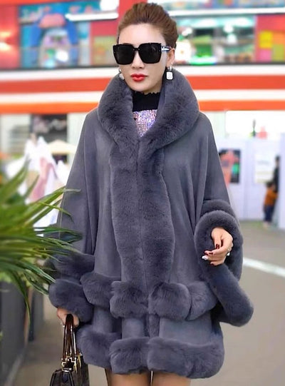 Woman Hood Shawl Cloak Large Size Knitted Coat Cardigan